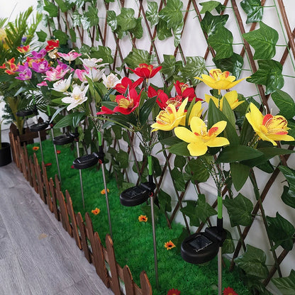 Solarna Lampa Ogrodowa LED – Kwiaty Orchidei 7 Głów | Dekoracyjne Oświetlenie Ogrodu