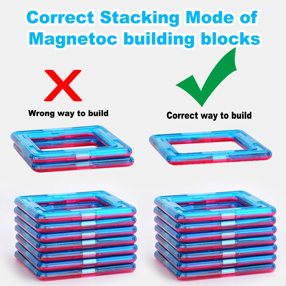 Magnetyczne klocki DIY duże i małe