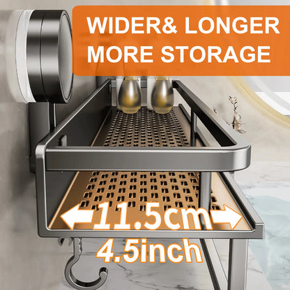 Półka Łazienkowa z Przyssawkami – Aluminiowy Organizer Bez Wiercenia
